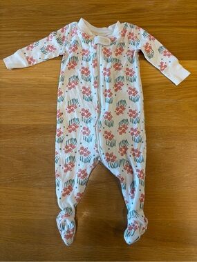 Hanna Andersson 0-3M Floral Footed One-Piece Sleeper